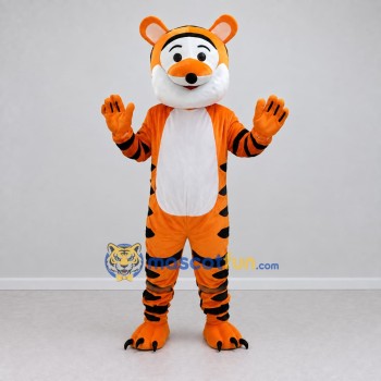 Custom Orange Black and White Tiger Mascot Costume Adult Full Body Suit for Wildlife Events Custom Orange Black and White Tiger Mascot Costume Adult Full Body Suit for Wildlife Events