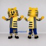 Custom Yellow and Blue Tiger in Sportswear Mascot Costume Adult Full Body Suit for Sports Events