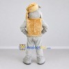 Custom Gray Tan and White Bulldog Aviator Mascot Costume Adult Full Body Suit for Themed Parties Custom Gray Tan and White Bulldog Aviator Mascot Costume Adult Full Body Suit for Themed Parties