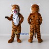 Custom Brown Black and White Roaring Tiger Mascot Costume Adult Full Body Suit for Wildlife Events Custom Brown Black and White Roaring Tiger Mascot Costume Adult Full Body Suit for Wildlife Events