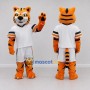 Custom Orange Black and White Tiger in Sportswear Mascot Costume Adult Full Body Suit for Sports Events