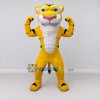 Custom Yellow Black and White Muscular Tiger Mascot Costume Adult Full Body Suit for Sports Events Custom Yellow Black and White Muscular Tiger Mascot Costume Adult Full Body Suit for Sports Events