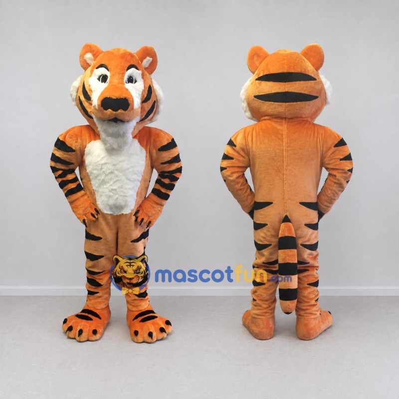 Custom Orange Black and White Tiger Mascot Costume Adult Full Body Suit for Wildlife Events Custom Orange Black and White Tiger Mascot Costume Adult Full Body Suit for Wildlife Events