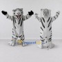 Custom White and Black White Tiger Mascot Costume Adult Full Body Suit for Wildlife Events