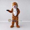 Custom Brown Black and White Roaring Tiger Mascot Costume Adult Full Body Suit for Wildlife Events Custom Brown Black and White Roaring Tiger Mascot Costume Adult Full Body Suit for Wildlife Events