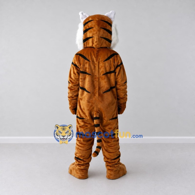 Custom Brown Black and White Roaring Tiger Mascot Costume Adult Full Body Suit for Wildlife Events Custom Brown Black and White Roaring Tiger Mascot Costume Adult Full Body Suit for Wildlife Events