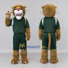 Custom Brown and Green Big Cat in Sportswear Mascot Costume Adult Full Body Suit for Sports Events Custom Brown and Green Big Cat in Sportswear Mascot Costume Adult Full Body Suit for Sports Events