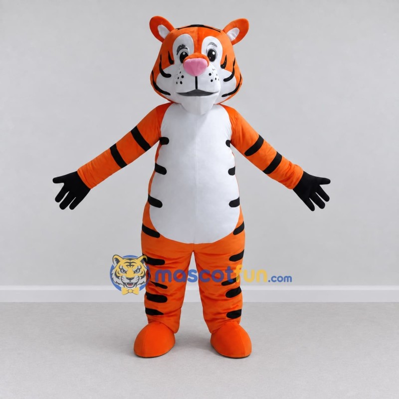 Custom Orange Black and White Tiger Mascot Costume Adult Full Body Suit for Wildlife Events Custom Orange Black and White Tiger Mascot Costume Adult Full Body Suit for Wildlife Events