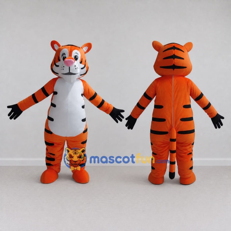 Custom Orange Black and White Tiger Mascot Costume Adult Full Body Suit for Wildlife Events Custom Orange Black and White Tiger Mascot Costume Adult Full Body Suit for Wildlife Events