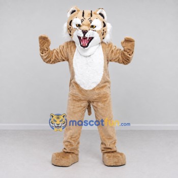 Custom Tan Black and White Tiger Mascot Costume Adult Full Body Suit for Wildlife Events
