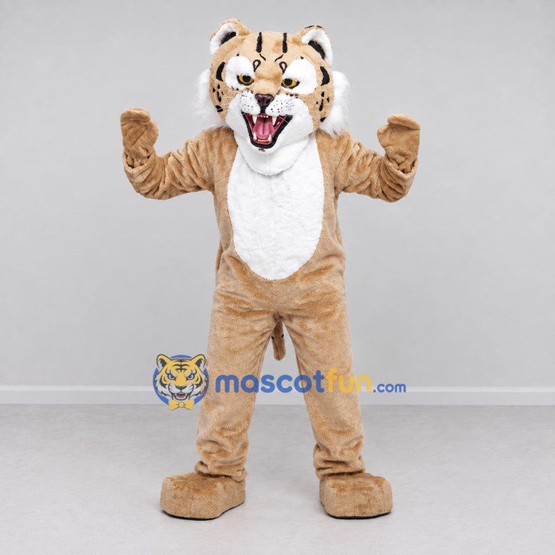 Custom Tan Black and White Tiger Mascot Costume Adult Full Body Suit for Wildlife Events Custom Tan Black and White Tiger Mascot Costume Adult Full Body Suit for Wildlife Events
