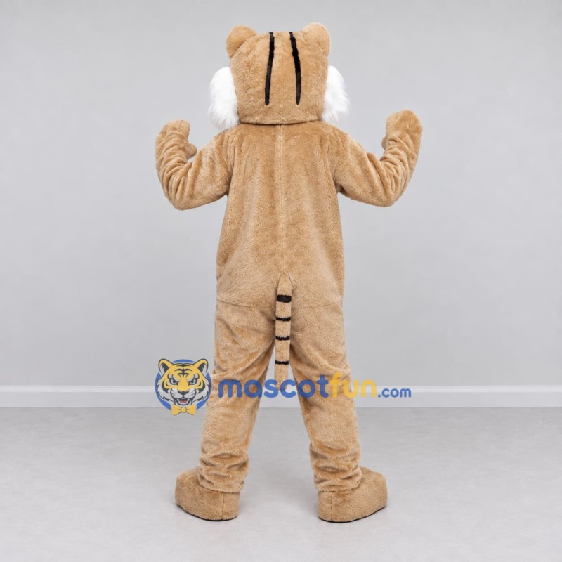 Custom Tan Black and White Tiger Mascot Costume Adult Full Body Suit for Wildlife Events Custom Tan Black and White Tiger Mascot Costume Adult Full Body Suit for Wildlife Events