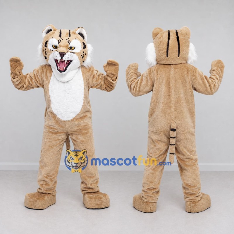 Custom Tan Black and White Tiger Mascot Costume Adult Full Body Suit for Wildlife Events Custom Tan Black and White Tiger Mascot Costume Adult Full Body Suit for Wildlife Events