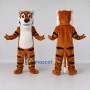 Custom Brown Black and White Tiger Mascot Costume Adult Full Body Suit for Wildlife Events