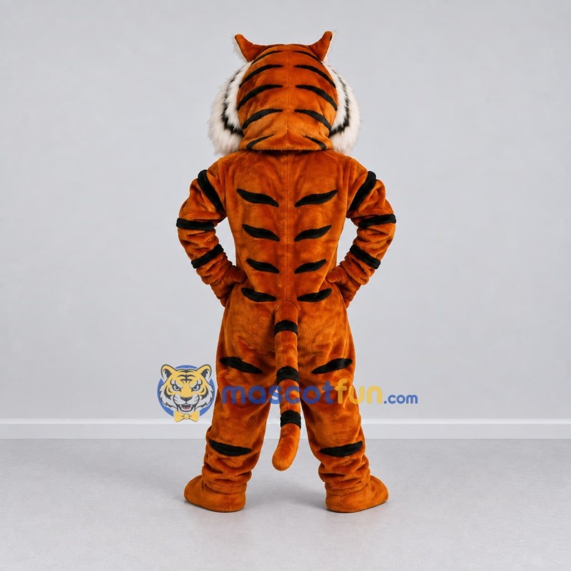 Custom Orange Black and White Muscular Tiger Mascot Costume Adult Full Body Suit for Sports Events Custom Orange Black and White Muscular Tiger Mascot Costume Adult Full Body Suit for Sports Events