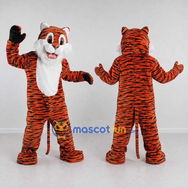 Custom Orange Black and White Tiger Mascot Costume Adult Full Body Suit for Wildlife Events Custom Orange Black and White Tiger Mascot Costume Adult Full Body Suit for Wildlife Events
