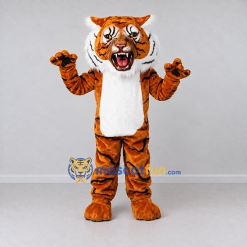 Custom Orange Black and White Roaring Tiger Mascot Costume Adult Full Body Suit for Wildlife Events Custom Orange Black and White Roaring Tiger Mascot Costume Adult Full Body Suit for Wildlife Events