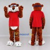 Custom Orange Black and Red Tiger in T-Shirt Mascot Costume Adult Full Body Suit for Sports Events Custom Orange Black and Red Tiger in T-Shirt Mascot Costume Adult Full Body Suit for Sports Events