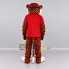 Custom Orange Black and Red Tiger in T-Shirt Mascot Costume Adult Full Body Suit for Sports Events Custom Orange Black and Red Tiger in T-Shirt Mascot Costume Adult Full Body Suit for Sports Events