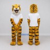 Custom Yellow Black and White Tiger in T-Shirt Mascot Costume Adult Full Body Suit for Sports Events Custom Yellow Black and White Tiger in T-Shirt Mascot Costume Adult Full Body Suit for Sports Events