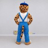Custom Tan Black and Blue Spotted Cat in Overalls Mascot Costume Adult Full Body Suit for Themed Parties Custom Tan Black and Blue Spotted Cat in Overalls Mascot Costume Adult Full Body Suit for Themed Parties