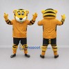Custom Yellow Orange and Black Tiger in Sportswear Mascot Costume Adult Full Body Suit for Sports Events