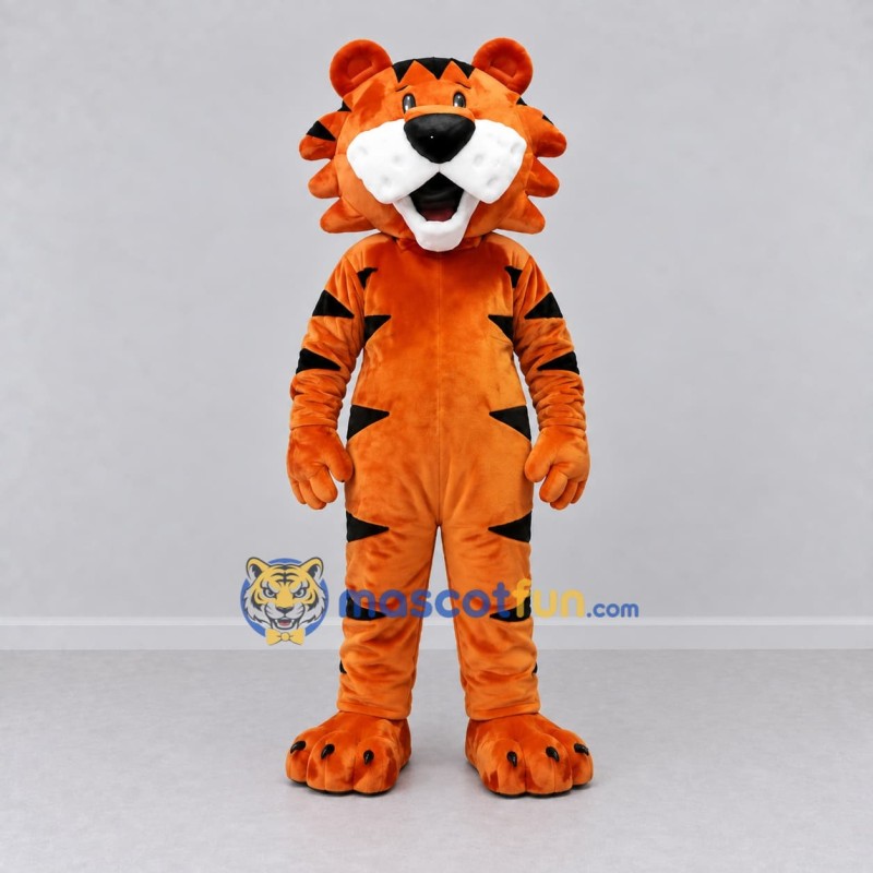 Custom Orange Black and White Tiger Mascot Costume Adult Full Body Suit for Wildlife Events Custom Orange Black and White Tiger Mascot Costume Adult Full Body Suit for Wildlife Events