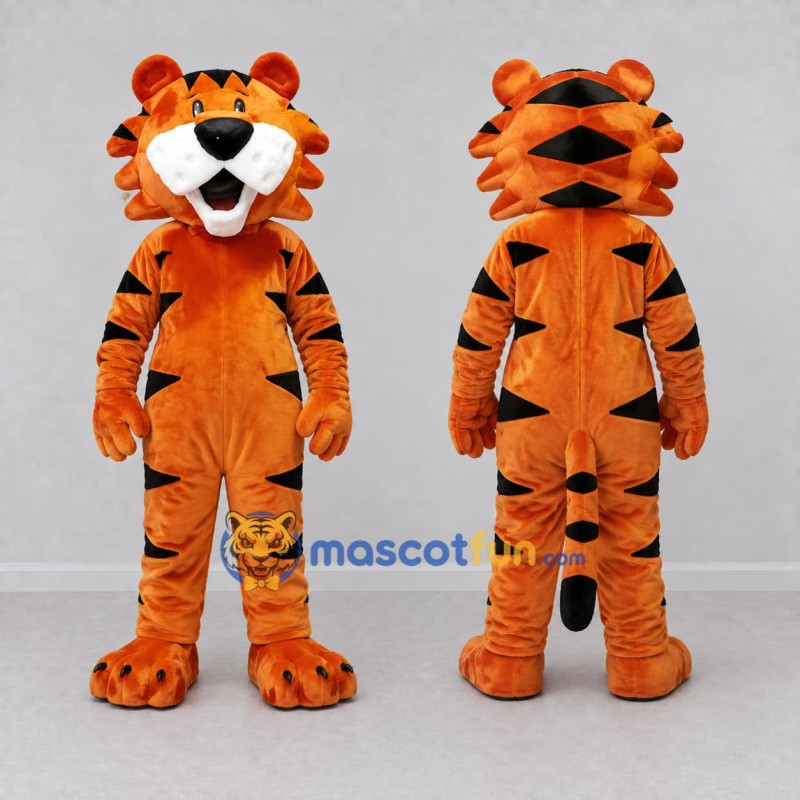 Custom Orange Black and White Tiger Mascot Costume Adult Full Body Suit for Wildlife Events Custom Orange Black and White Tiger Mascot Costume Adult Full Body Suit for Wildlife Events