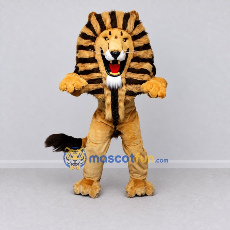 Custom Tan and Black Lion Mascot Costume Adult Full Body Suit for Wildlife Events