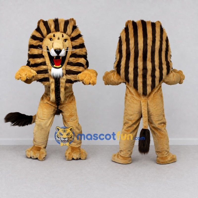 Custom Tan and Black Lion Mascot Costume Adult Full Body Suit for Wildlife Events