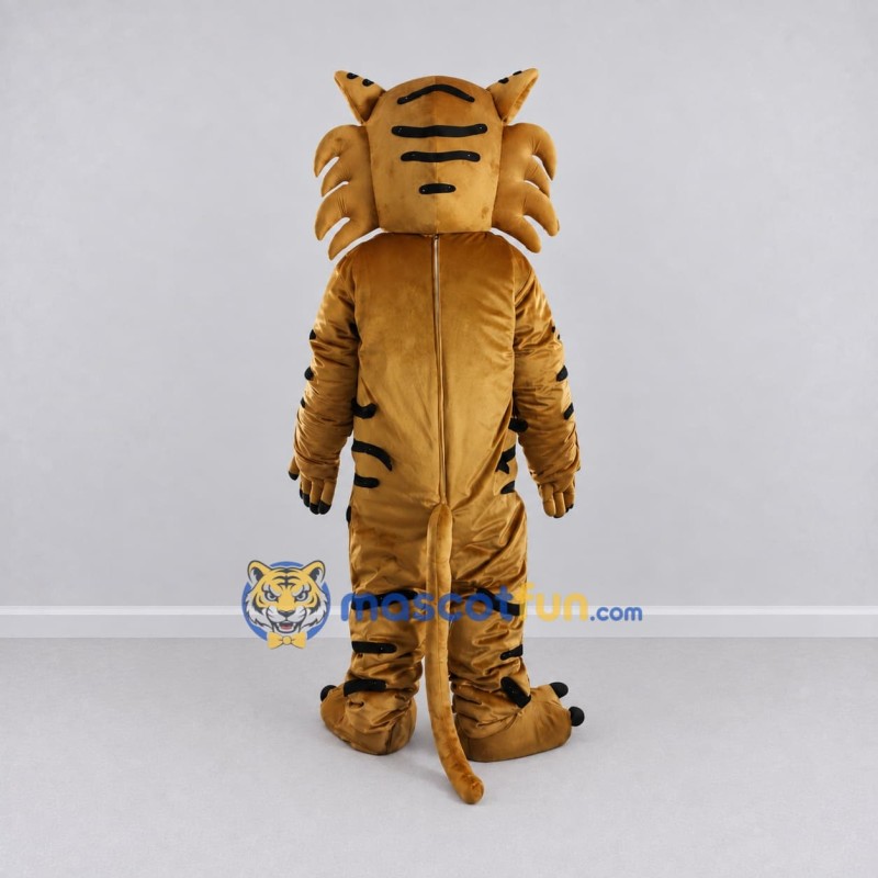 Custom Brown Black and White Tiger Mascot Costume Adult Full Body Suit for Wildlife Events Custom Brown Black and White Tiger Mascot Costume Adult Full Body Suit for Wildlife Events
