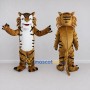Custom Brown Black and White Tiger Mascot Costume Adult Full Body Suit for Wildlife Events