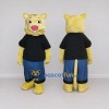 Custom Yellow Black and Blue Cat in T-Shirt Mascot Costume Adult Full Body Suit for School Events