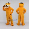 Custom Golden Yellow and Black Big Cat in Beret Mascot Costume Adult Full Body Suit for Themed Parties Custom Golden Yellow and Black Big Cat in Beret Mascot Costume Adult Full Body Suit for Themed Parties