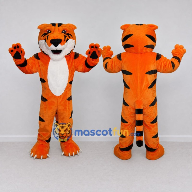 Custom Orange Black and White Tiger Mascot Costume Adult Full Body Suit for Wildlife Events Custom Orange Black and White Tiger Mascot Costume Adult Full Body Suit for Wildlife Events