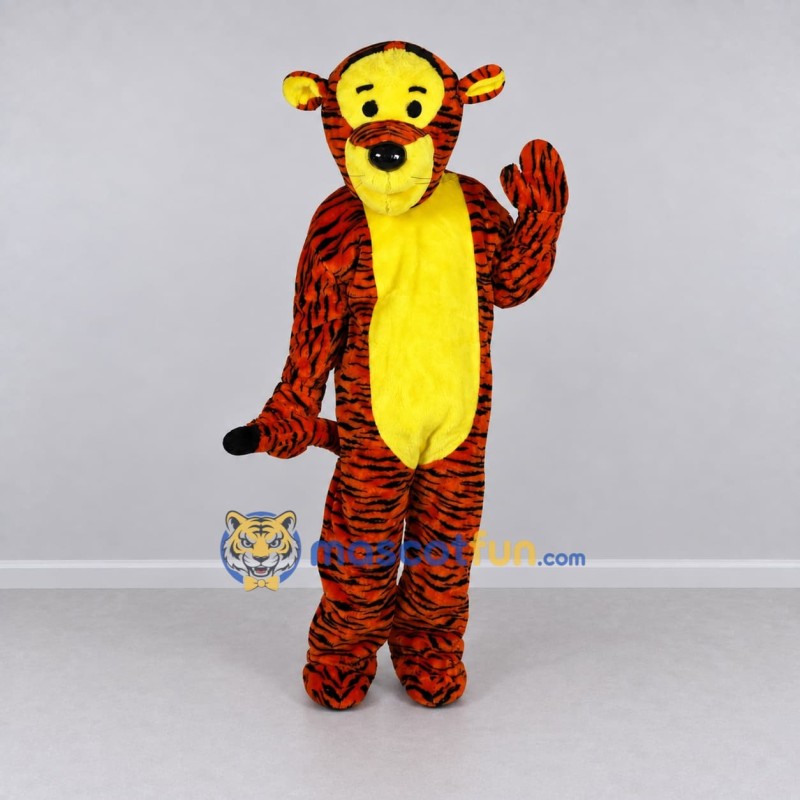 Custom Orange Black and Yellow Tiger Mascot Costume Adult Full Body Suit for Wildlife Events Custom Orange Black and Yellow Tiger Mascot Costume Adult Full Body Suit for Wildlife Events