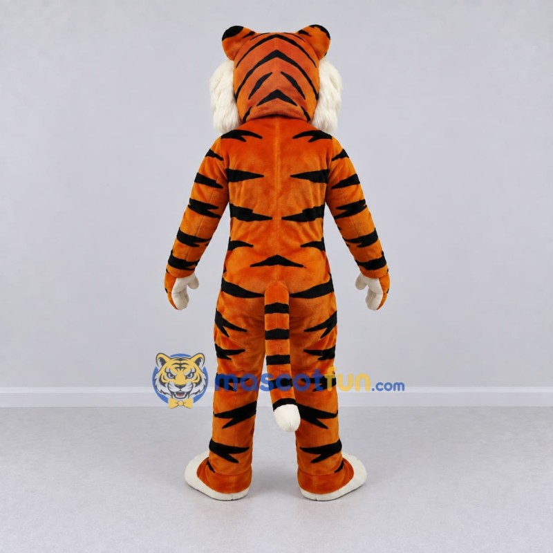 Custom Orange Black and White Tiger Mascot Costume Adult Full Body Suit for Wildlife Events Custom Orange Black and White Tiger Mascot Costume Adult Full Body Suit for Wildlife Events