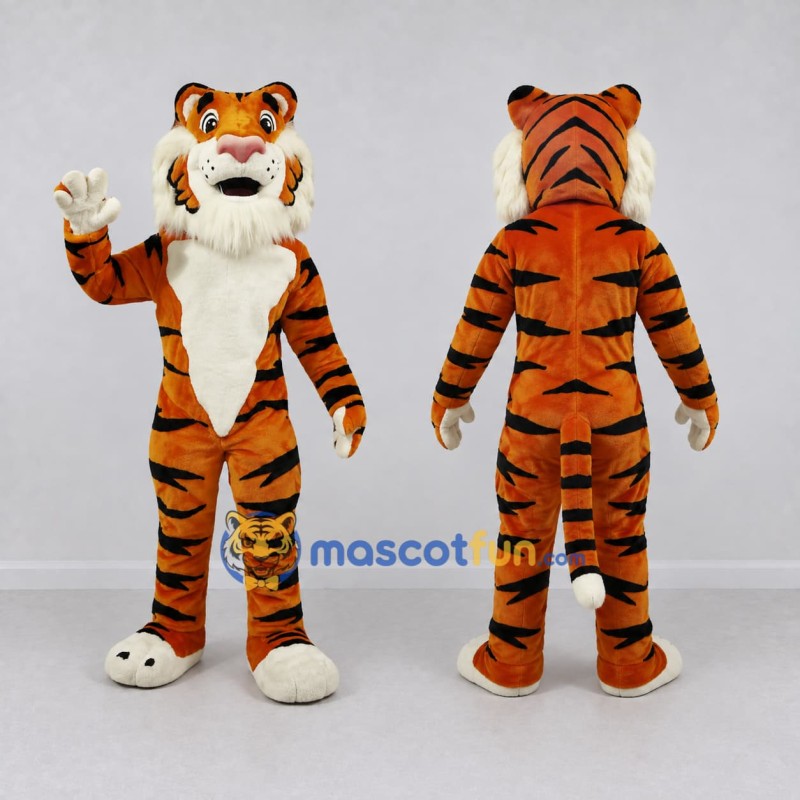 Custom Orange Black and White Tiger Mascot Costume Adult Full Body Suit for Wildlife Events Custom Orange Black and White Tiger Mascot Costume Adult Full Body Suit for Wildlife Events