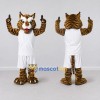 Custom Brown Black and White Tiger in Sportswear Mascot Costume Adult Full Body Suit for Sports Events Custom Brown Black and White Tiger in Sportswear Mascot Costume Adult Full Body Suit for Sports Events