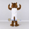 Custom Brown Black and White Tiger in Sportswear Mascot Costume Adult Full Body Suit for Sports Events Custom Brown Black and White Tiger in Sportswear Mascot Costume Adult Full Body Suit for Sports Events