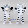 Custom White and Black White Tiger Mascot Costume Adult Full Body Suit for Wildlife Events Custom White and Black White Tiger Mascot Costume Adult Full Body Suit for Wildlife Events