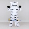 Custom White and Black White Tiger Mascot Costume Adult Full Body Suit for Wildlife Events Custom White and Black White Tiger Mascot Costume Adult Full Body Suit for Wildlife Events