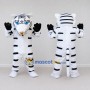 Custom White and Black White Tiger Mascot Costume Adult Full Body Suit for Wildlife Events