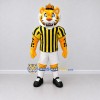 Custom Yellow Black and White Tiger in Striped Jersey Mascot Costume Adult Full Body Suit for Sports Events Custom Yellow Black and White Tiger in Striped Jersey Mascot Costume Adult Full Body Suit for Sports Events