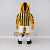 Custom Yellow Black and White Tiger in Striped Jersey Mascot Costume Adult Full Body Suit for Sports Events Custom Yellow Black and White Tiger in Striped Jersey Mascot Costume Adult Full Body Suit for Sports Events