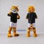 Custom Yellow Black and White Tiger in Sportswear Mascot Costume Adult Full Body Suit for Sports Events