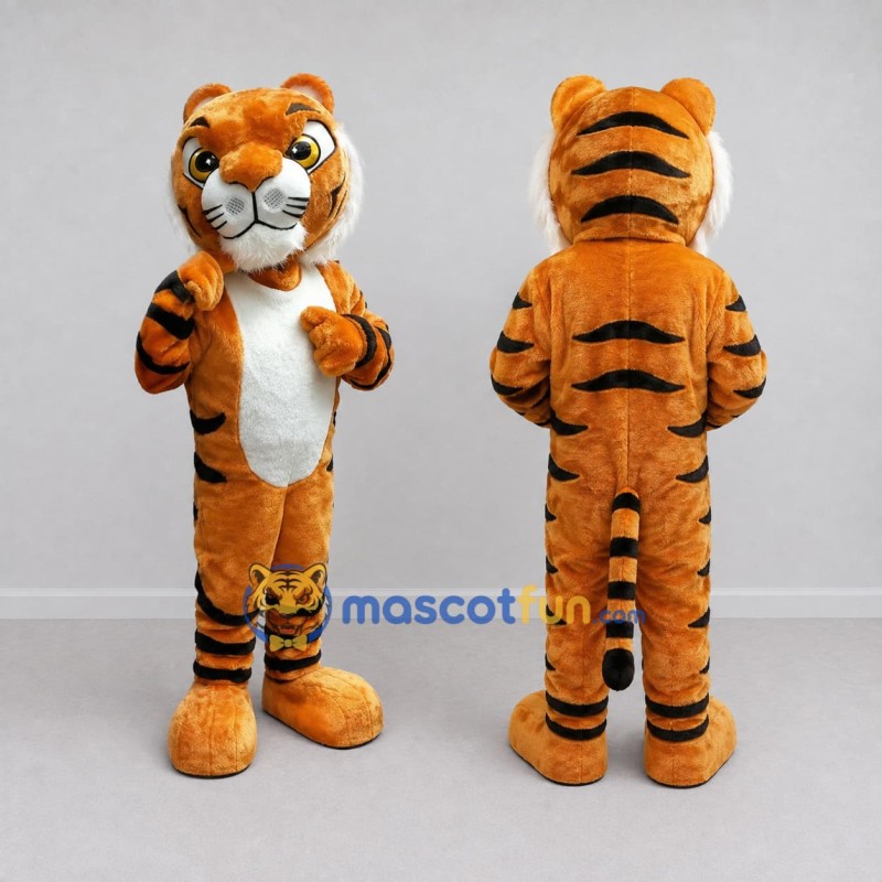 Custom Orange Black and White Tiger Mascot Costume Adult Full Body Suit for Wildlife Events Custom Orange Black and White Tiger Mascot Costume Adult Full Body Suit for Wildlife Events