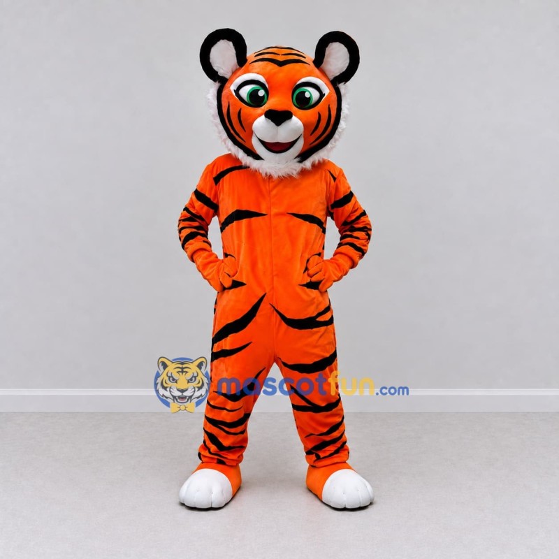 Custom Orange Black and White Tiger Mascot Costume Adult Full Body Suit for Wildlife Events Custom Orange Black and White Tiger Mascot Costume Adult Full Body Suit for Wildlife Events