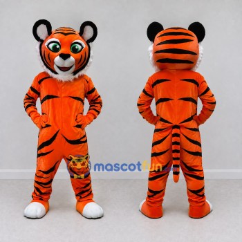 Custom Orange Black and White Tiger Mascot Costume Adult Full Body Suit for Wildlife Events