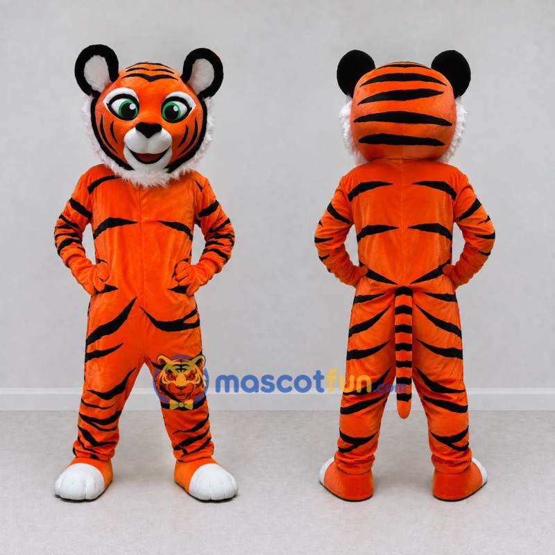 Custom Orange Black and White Tiger Mascot Costume Adult Full Body Suit for Wildlife Events Custom Orange Black and White Tiger Mascot Costume Adult Full Body Suit for Wildlife Events